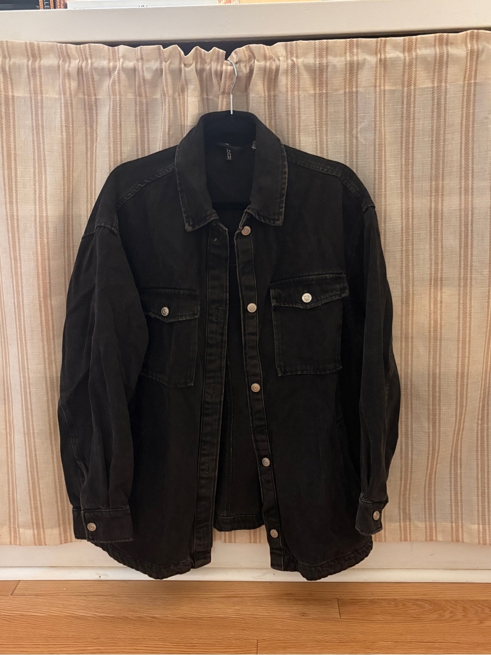 H&M Divided Oversized Denim Jacket in Black